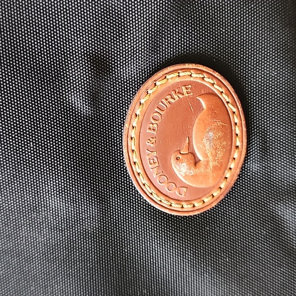 Dooney & Bourke Black Bag with Brown Logo - Picture 3 of 9